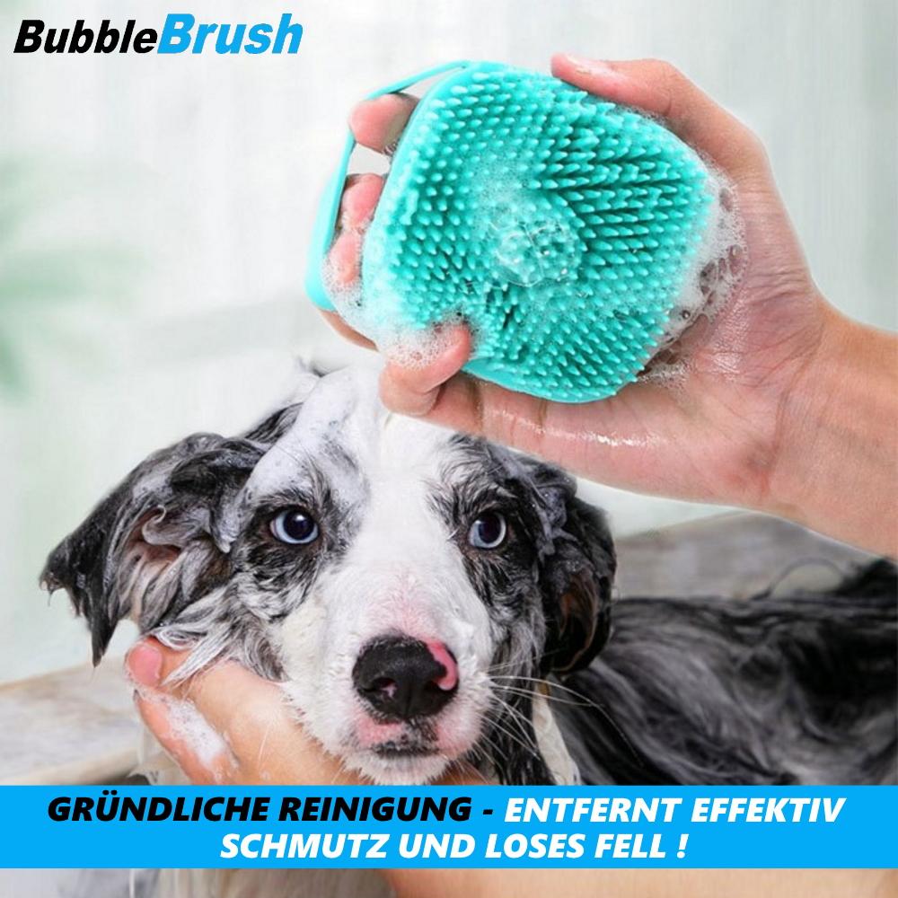 BUBBLEBRUSH Kartáč na péči o srst Koupací kartáč Pes Kočka Mycí kartáč Dávkovač šamponu