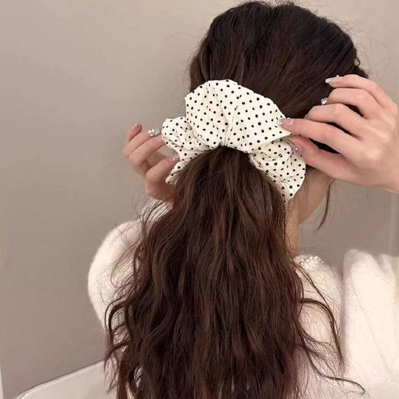Polka dot puff fabric diam 14CM large Headband Tie Headband Hairband