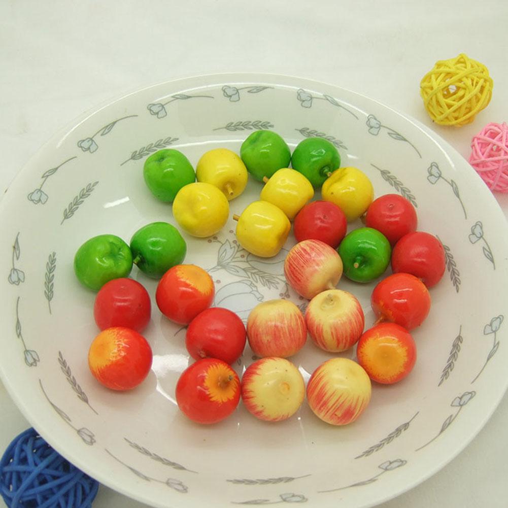 60pcs Mini Artificial Foam Apples Colorful Cabinet Wedding Table Decorations Christmas Gift Decorations