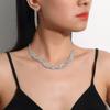 Claw Chain Necklace Earrings Set Two-piece Set Woven Neck Chain Collarbone Chain Dinner Accessories Women