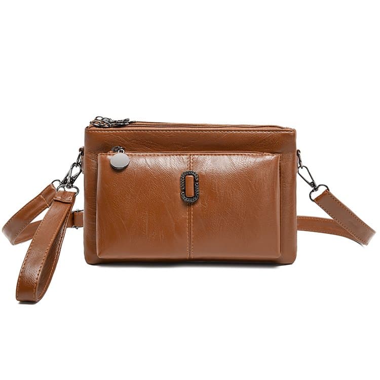 

New simple women s multi-layer single shoulder oblique span small square bag 25*6*16cm коричневый