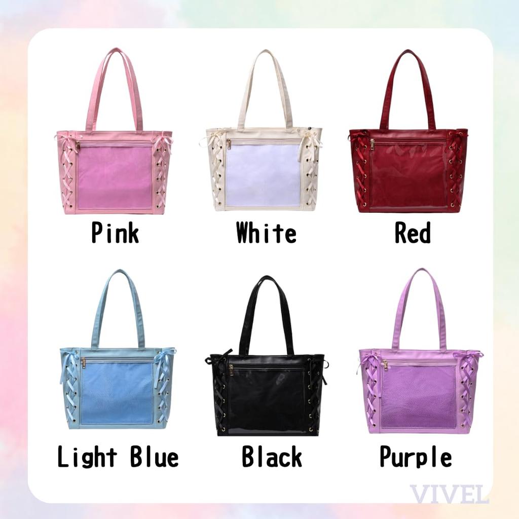 VIVEL Ita Bag, Large A4 Size Shoulder Tote Bag for Women, Limited Stock, Perfect for Oshikatsu, Live Performances (Pink)