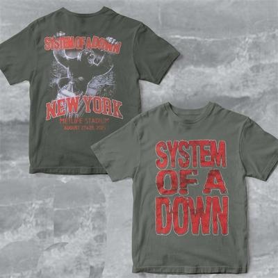 T-shirt da merchandising System Of A Down NY Stadium 2025 ristampa