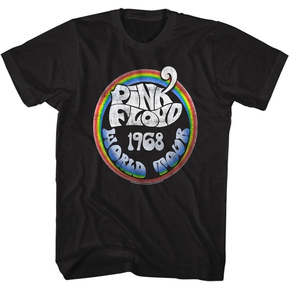 

Pink Floyd World Tour 1968 Rainbow Black Music Band T-shirt Tops Tees Men s Women s Unisex XL