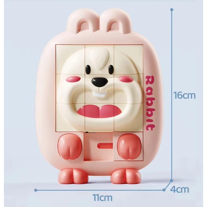 Cartoon Dinosaur Slide Puzzle Game Huarong Road Puzzle Board Educational Smart Logic Board Game for Children Ages 2-6 Travel Toy