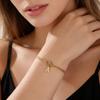 Initial Letter Love Knot Bracelets Women Men Couple Stainless Steel Gold Snake Chain Bracelets A-Z Alphabet Jewelry