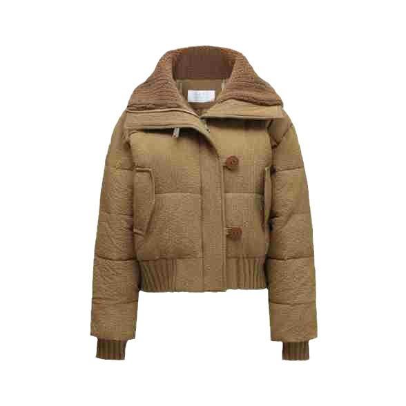 Kurze, langärmlige Baumwolljacke für Damen im Winter. Amerikanisches Retro-Design, das warm hält. Lockere, dicke Baumwolljacke für Damen