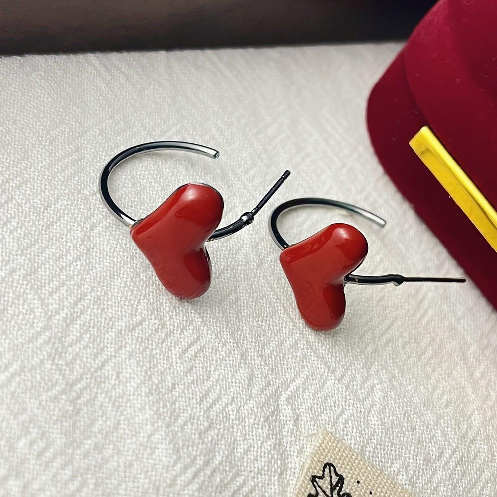 Geometric Green Retro Korean Square Earrings for Women