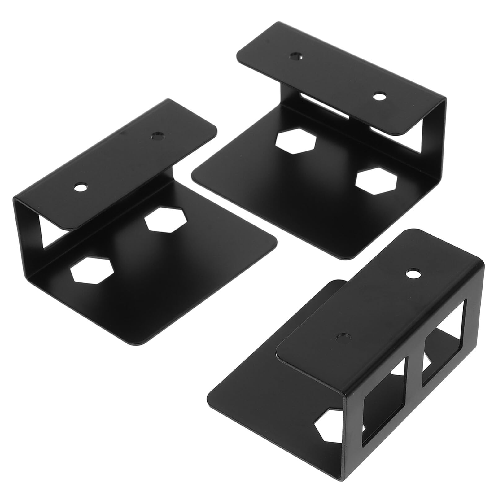 

ERINGOGO Under-Desk Laptop Holder, 3-Pack, Storage Stand, Metal, Screws Included, Protective Pads, Laptop/Keyboard Mount Bracket, Space-Saving, Clamsh