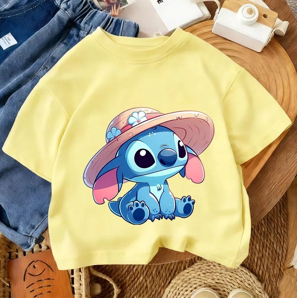 Children s Casual Everyday T-shirt with Cute Cartoon Prints, Summer Urban Fashion Set for Boys and Girls 100