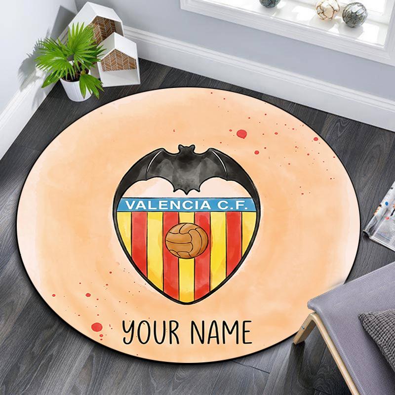 Custom Name Valencia CF2 Round Area Rug,Carpet Rug for Living Room Bedroom Sofa Playroom Decor,Non-slip Floor Mat