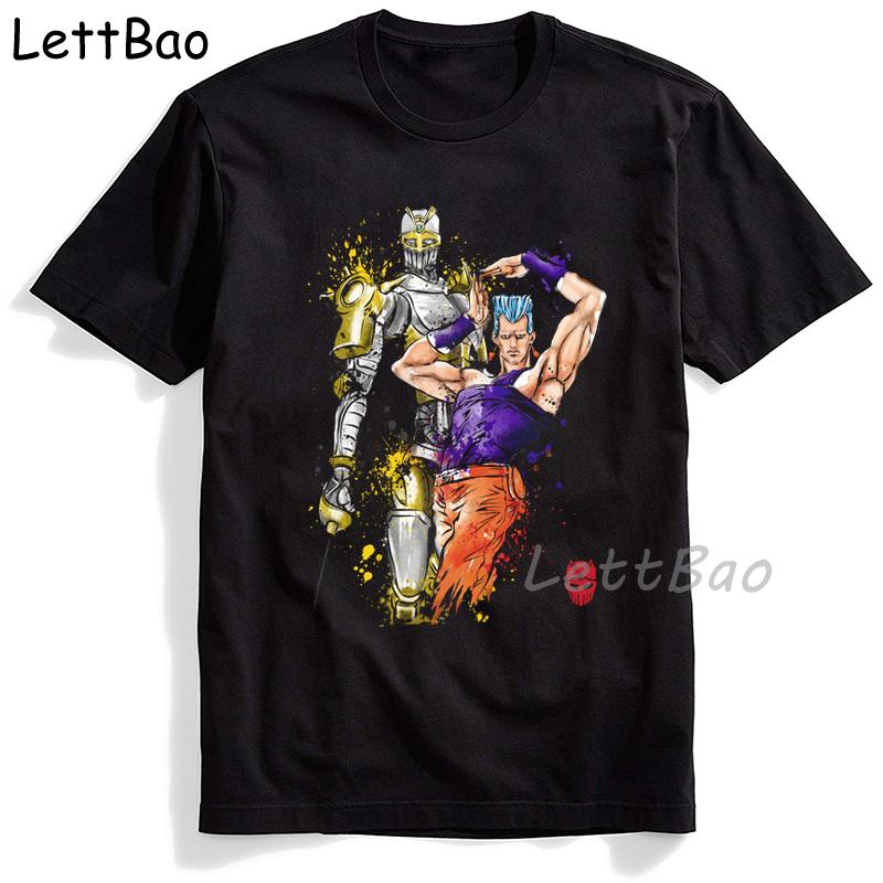Jojos Bizarre Adventure Printed T Shirt Men Japanese Anime Male Tshirt Short Sleeve Funny