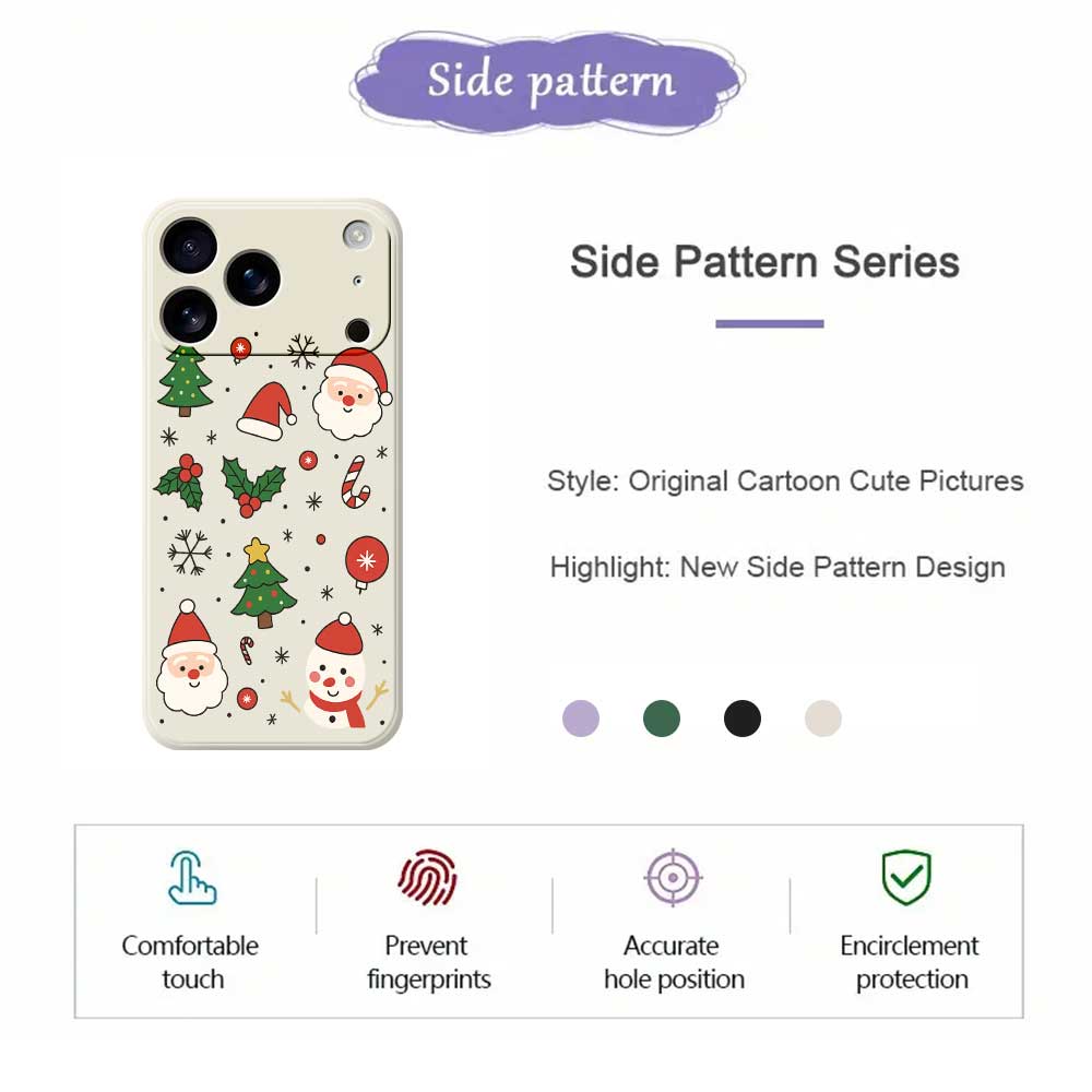 For iPhone 17 Pro Max Case Christmas Theme Pattern Printing Straight Edge TPU Phone Back Cover