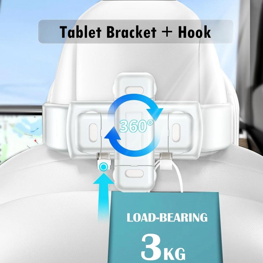 Adjustable Headrest Pillow For Tesla Model Y/3 Accessories Neck Pillow Car Head Neck Rest Cushion with Bracket & Hidden Hook