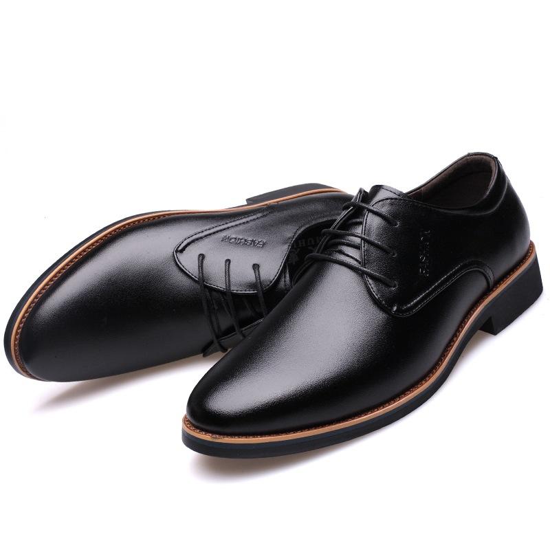 Spring men's casual shoes lace-up men's business leather shoes men's low-top breathable casual shoes dress men's leather shoes tide