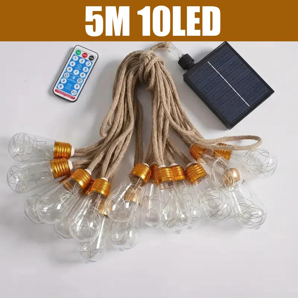 

Солнечные гирлянды Небьющиеся светодиодные солнечные гирлянды Наружные зонтичные огни с 10/20/25 лампочками Для патио Водонепроницаемые огни Warm-5m 10led