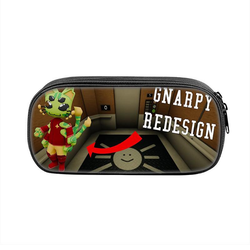 3D New Green Cat Regretevator Gnarpy Game Printed Pen Bag for Primary and Secondary School Stationery Bag