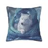 White Wolf And Blue Dragon Pillow Cover Funny Pillow Case For Sofa Couch Bed Living Room Comfy Cushion Cover Gift