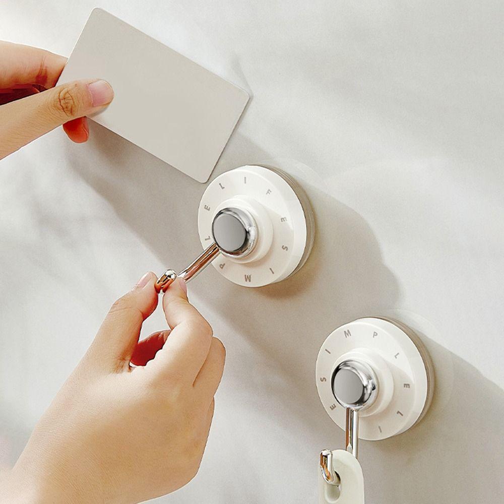 2 Pcs/Bag Hole-free Wall Sticky Hooks Load-bearing Clothes Hook Swivel Suction Cup Hooks  Toilet
