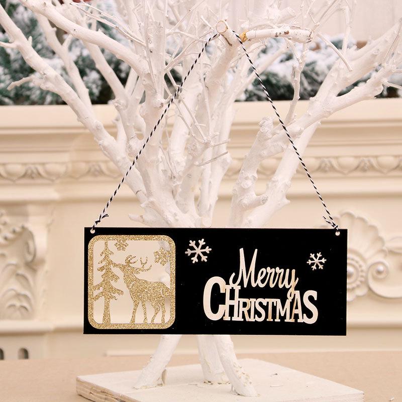 Black and Gold 2020 Christmas 3D Wooden Welcome Sign for Door or Hotel