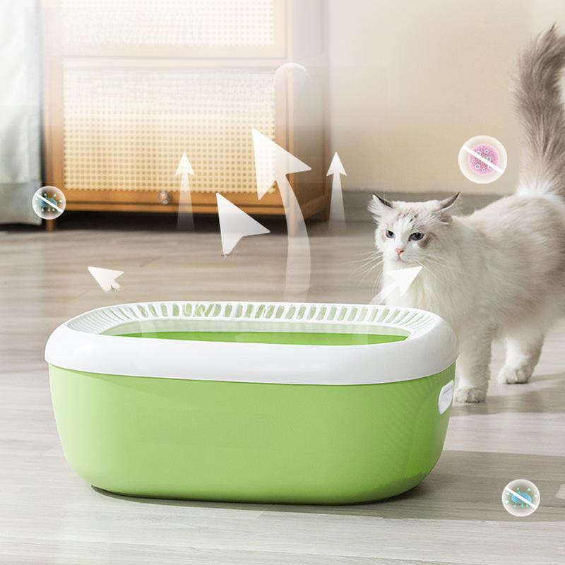 Senye Extra Large Splash-Proof Semi-Enclosed Cat Litter Box with Deodorant