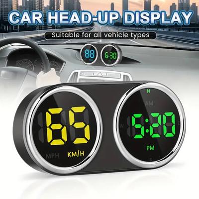 7 Color HUD GPS Speedometer Digital Clock with Overspeed Alarm KMH MPH