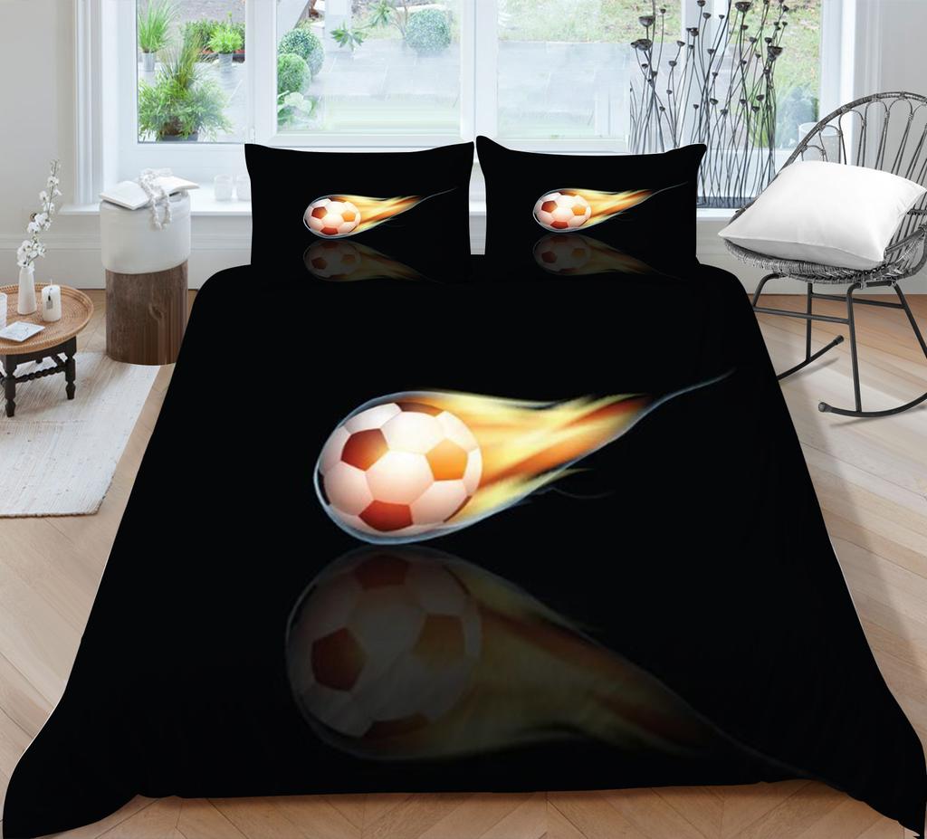 Quilt Cover Pillowcase Two Or Three-Piece Football Series 3D Digital Printing Polyester