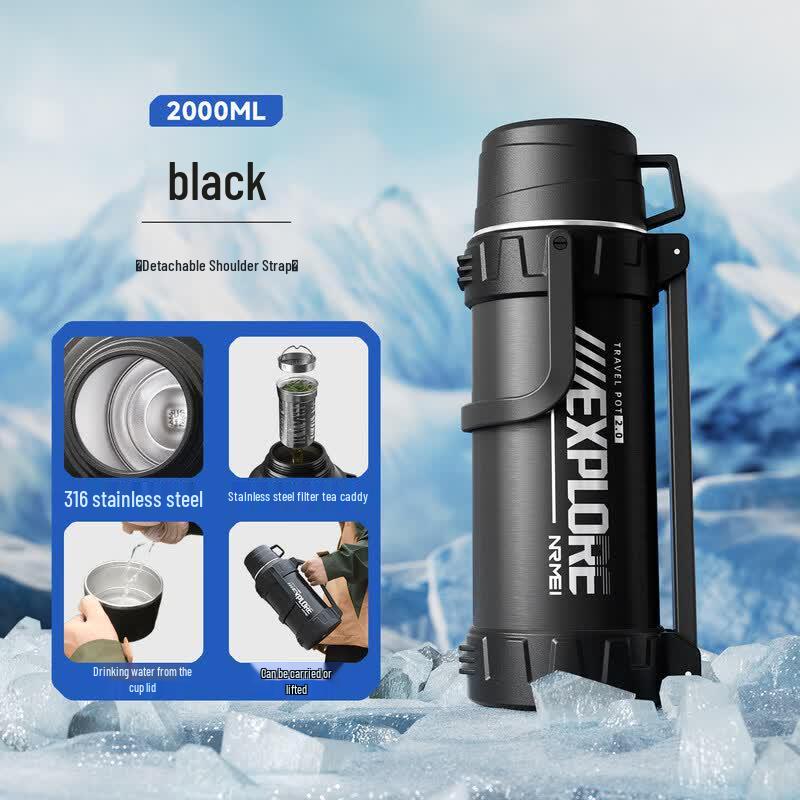 2000ML Large Capacity Insulated Outdoor Water Bottle