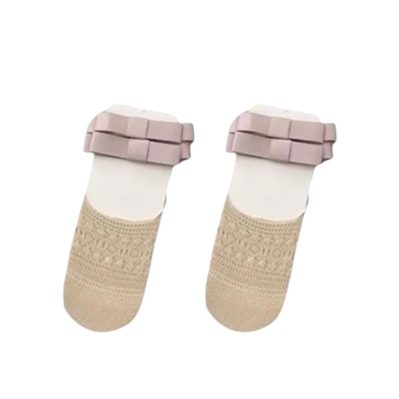 

Женские летние тонкие носки-лодочки с бантом, нескользящей пяткой, полые короткие носки с неглубоким вырезом, невидимые носки, кружевные носки-лодочки