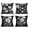 Black And White Sketch Flowers Cushion Cover Decorative Throw Pillowcase Plant Abstract Home Decor Sofa Bed Pillow Covers