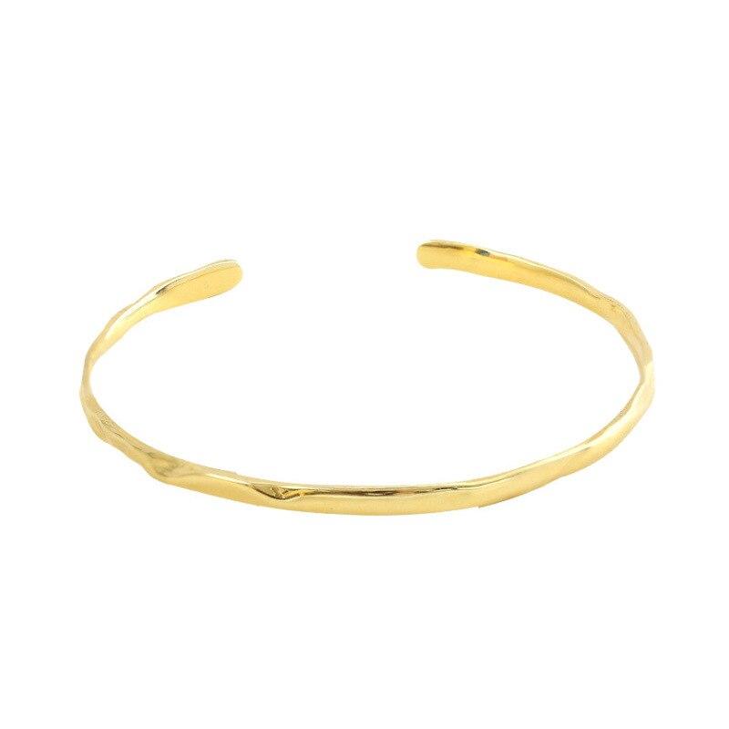 925 Sterling Silver Irregular Open Cuff Bracelet For Women Men High Polish Bangle Jewelry Adjustable