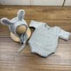 Soft Knitted Newborn Photography Props Adorable Rabbit Doll Prop Knitted Baby Outfit  for Newborn