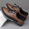 Men'S Plus Size Color Block Dress Shoes - Breathable Non-Slip Rubber Sole, Stylish Lace-Up Design for Business & Casual Wear, Comfortable EVA Insole