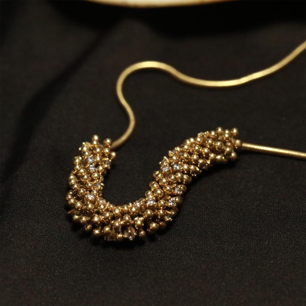 Zircon Wheat Ear Circle Necklace Light Luxury Niche Design Sense Simple Temperament Fashion Versatile Exquisite High Sense Necklace