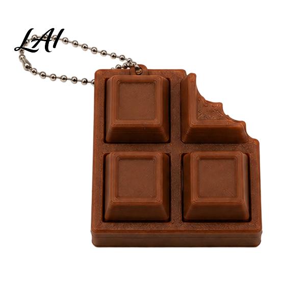 Handheld Fidget Devices 3D Printed Chocolate Candy Bar Clicker Toy Keyboard Anxiety Relief Gifts Keychain Office Desk Stress Toy for Kids,
