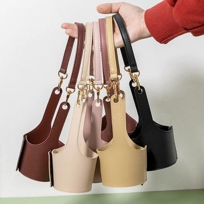 Portabicchieri Portatile con Manico in Pelle Manicotti per Tazze Riutilizzabili Anti-scottatura per l'Uso Quotidiano