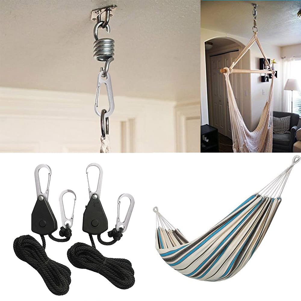 DOKEEP Groß und Mini 200 kg Traglast SUS420J2 Edelstahl Schnapphaken 7 cm Federhaken 4er-Pack Schwerlast-Karabiner, Kapazität, Haken, Leicht, Langlebig,