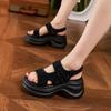 Platform Sandals Women's 2025 New Summer Wear Fashion Rhinestone Beach Shoes Soft Soles Increase the Feeling of Stepping On Shit Cool Slippers