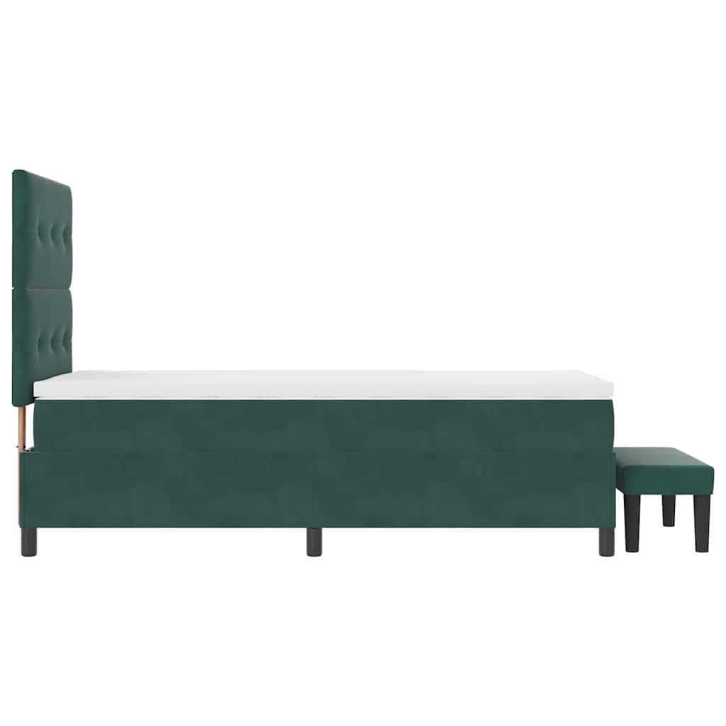 Box Spring Bed with Pillow Dark Green 200 x 80 cm Velvet