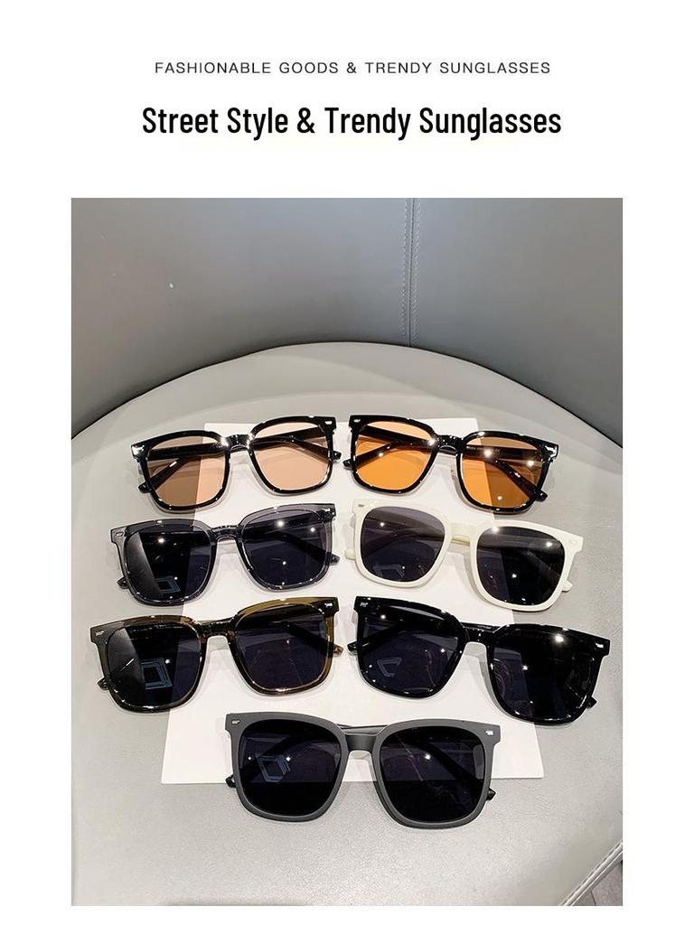 Women's Retro Square Polarized Sunglasses, Anti-UV, Large Frame for Fashion and Driving
