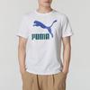 Puma Camisola Confortável Respirável com Estampa de Logotipo Casual Manga Curta Camiseta Masculina Tops Branco 621980-83