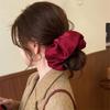 High-end New Year's Red Satin Large Intestine Hair Band Headband for Women New High Elasticity Ball Hair Band Headband