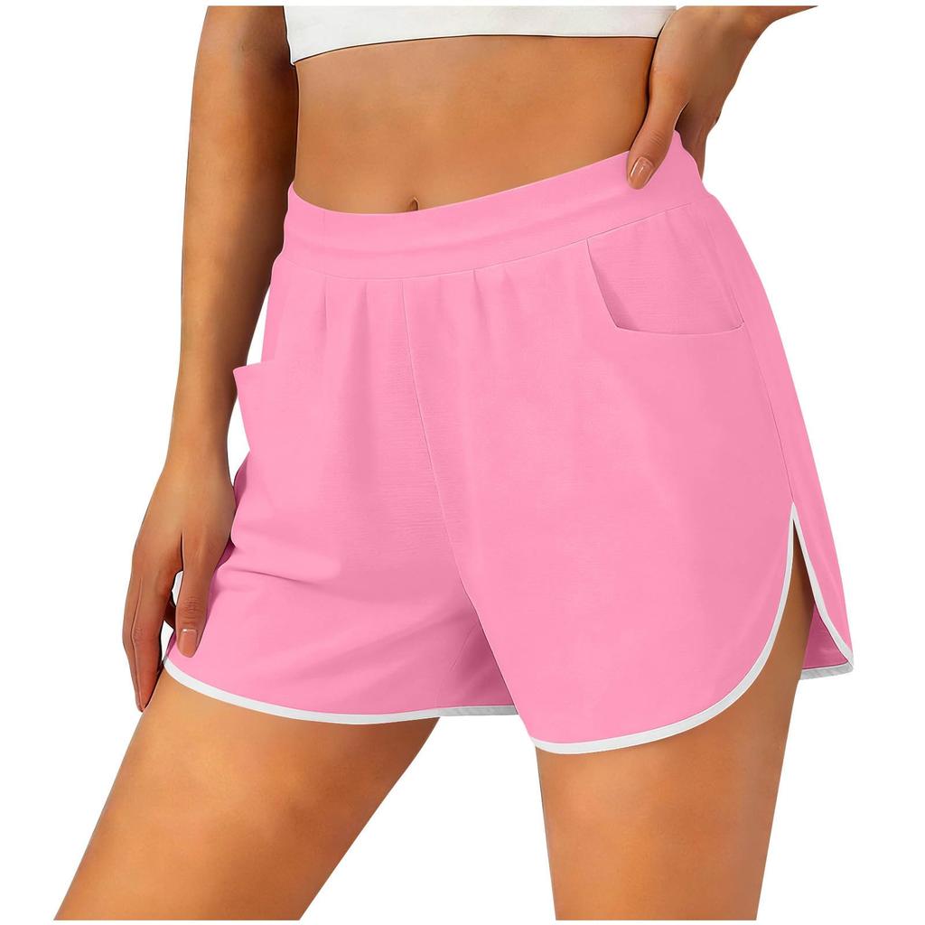 Women's Lightweight Shorts Loose Summer High Waisted Casual Shorts with Pockets