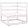 VidaXL Canapé d'angle de jardin Blanc Bois de pin massif