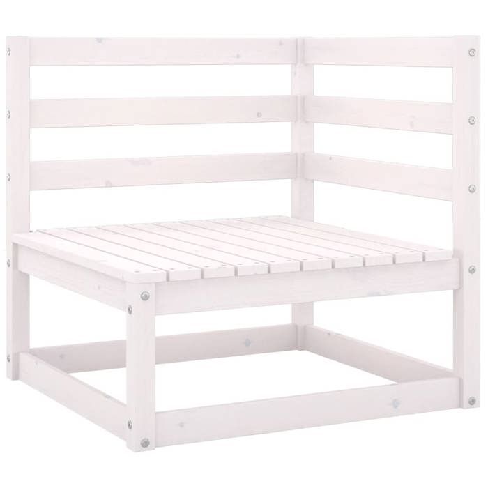 VidaXL Canapé d'angle de jardin Blanc Bois de pin massif