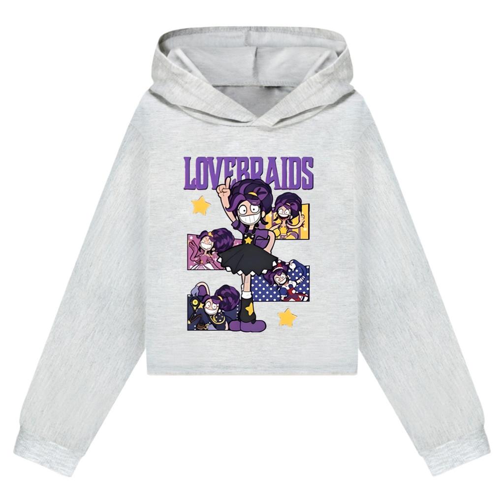 5601 Children Girls Lily Lovebraids Printed Cartoon Long Sleeves Hoodies