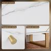 Living Room Sideboard, 2 Three-Door Cupboards, Adjustable Shelf, Metal Legs, White Marble Effect