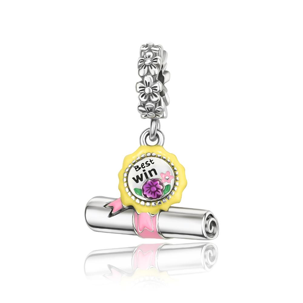 New Arrivals Heart Metal Graduation Charm Fits Bracelet & Necklace Copper Graduation Jewelry Gifts Pendant