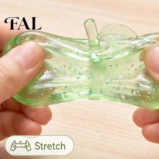 Soft Rubber Apple Maltose Glitter Squeeze Stress Ball, TPR Slow Rising Fidget Creative Birthday Gifts for Girls Toy Anxiety Relief, Cute Fruit