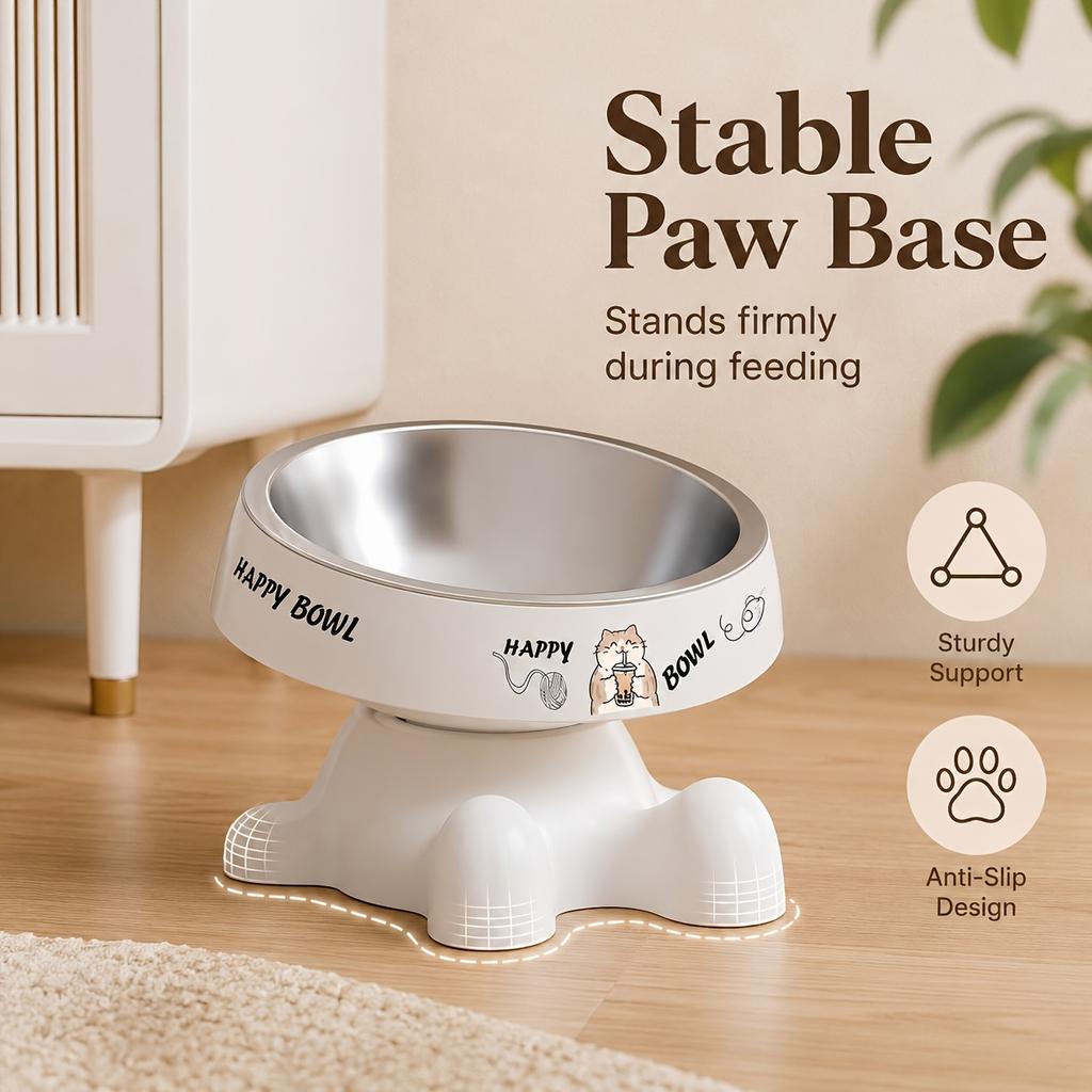 2026 Shaped Elevated Pet Feeding Bowl, Cute Pattern Dopamine Color Pet Food Bowl, Dog And Cat Water And Food Bowl, Neck Protection Anti-Slip Pet Bowl